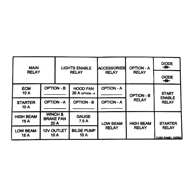 10579C - LABEL, FUSE PANEL - ARGO PARTS