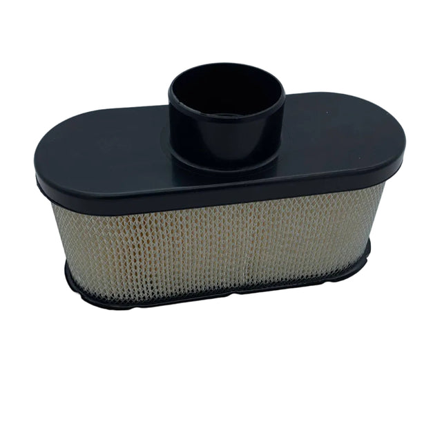 An oval-shaped air filter with a black plastic top and bottom trim and a beige mesh filter element inside, photographed on a plain light gray background. 11013-0752 - ELEMENT-AIR FILTER - KAWASAKI ENGINE PARTS
