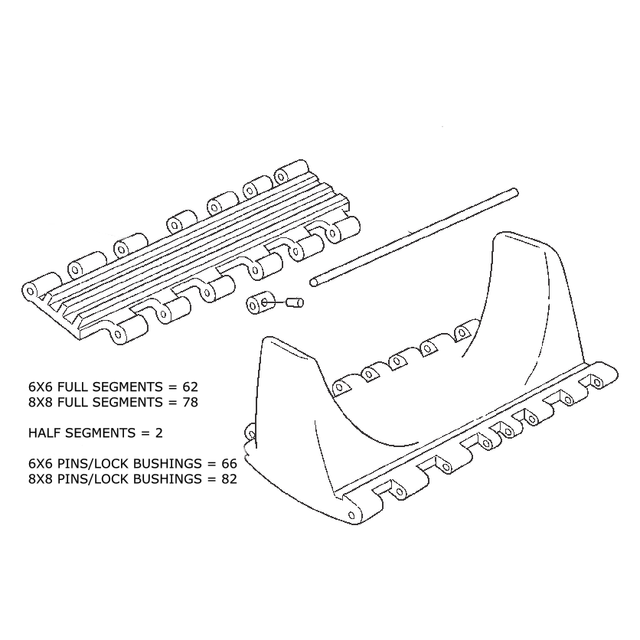 815-42K - ACC, 13.5" STANDARD PLASTIC TRACK SET - 8X8