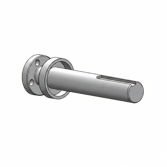 A 3D CAD rendering of a metallic cylindrical sleeve or bushing component, shown from a three-quarters perspective on a plain white background. 74131054 - SHAFT LONG - RAMMY PARTS