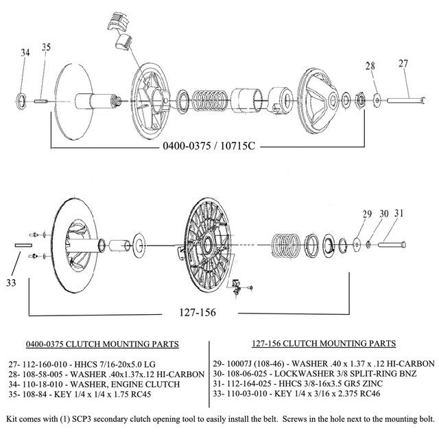 CLUTCH UPGRADE, KIT - ITC TO CV-TECH - AURORA 950 40HP