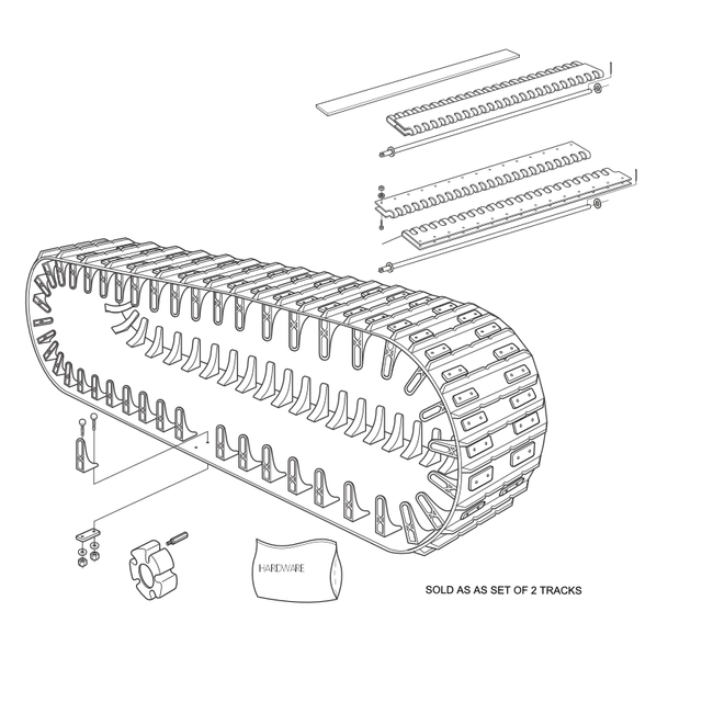 958-88 - ACC, 18" RUBBER TRACK SET - STANDARD DUTY - XT - W/ EXT - ARGO PARTS