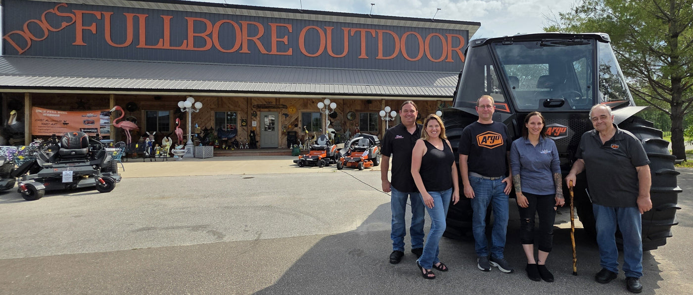 Doc's Full Bore Outdoor of Bonduel, Wisconsin is an Argo Dealer for Argo Parts, Argo Accessories, Briggs & Stratton Engine Parts, Kohler Engine Parts, Kawasaki Engine Parts, Rammy Atv Accessories, Adair Tracks, Serwa Tires, Argo Tracks, Argo Axle Kits, Argo Bearing Kits, Argo Engine Parts, Argo Atv Parts, Argo Atv Accessories, Argo XTV Accessories, Argo Sasquatch Accessories, Argo Magnum Accessories.