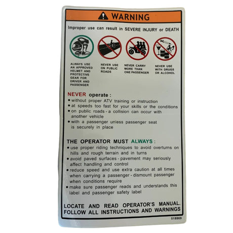 080-0052 - DECAL,WARNING-GENERAL WARNING - ARGO PARTS