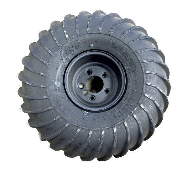 10002C-STD-LEFT - WHEEL & TIRE, 24X10-8 XT115, 8" STD STEEL RIM - LEFT