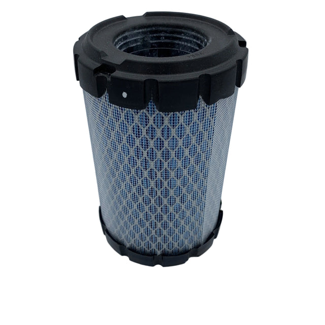 A cylindrical replacement air filter with a black plastic top and bottom and a blue-and-white mesh body, shown on a light gray background. 11013-0807 - ELEMENT-AIR FILTER - KAWASAKI ENGINE PARTS