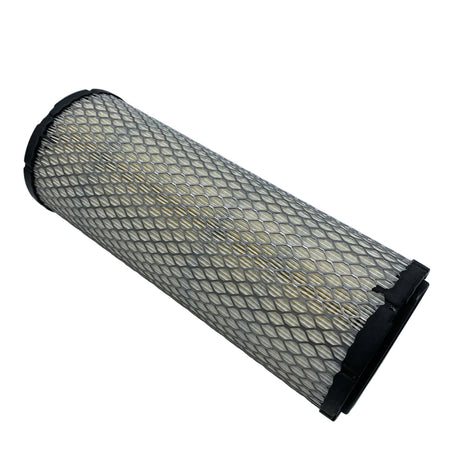 A cylindrical pleated air filter with a black plastic end cap, shown diagonally on a light gray background. 11013-7020 - ELEMENT-AIR FILTER - KAWASAKI ENGINE PARTS