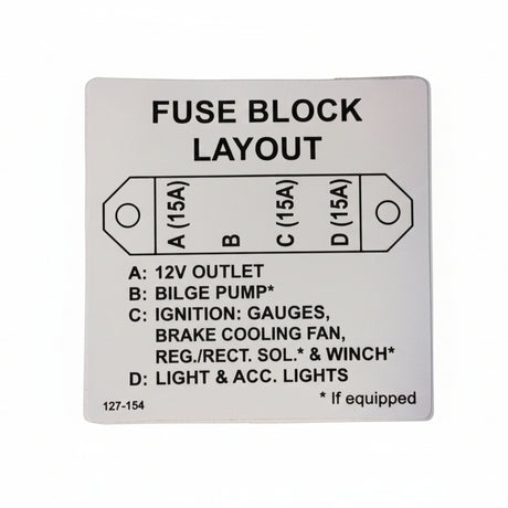 127-154 - LABEL, FUSE PANEL 20/50 AMP - ARGO PARTS 