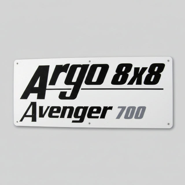 127-165 - NAMEPLATE, 8X8 AVENGER 700 - ARGO PARTS 
