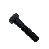 A single black metal hex bolt with a threaded shank, photographed on a plain off-white surface. 200-0016-163-025 - HHCS, 3/8-16x1.625 GR8 BNZ - ARGO PARTS