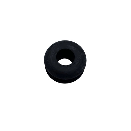 A small black rubber O-ring or spacer with a hollow center, placed on a light gray surface. 200-0148-003-S05 - GROMMET, ROUND 0.38X0.88X0.44 - ARGO PARTS