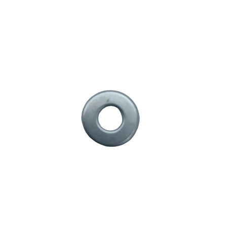 A small silver metal washer or flat gasket shown on a plain light gray  200-0194-001-025 - WASHER, FLAT 0.250 X 0.562 X 0.049 - ZN - ARGO PARTS