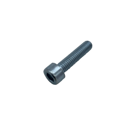 A single silver metal hex bolt with a threaded shaft, photographed on a plain light gray surface. 200-0258-025-S10 - SHCS, M6 - 1.0 X 25MM 12.9 - ZN - ARGO PARTS