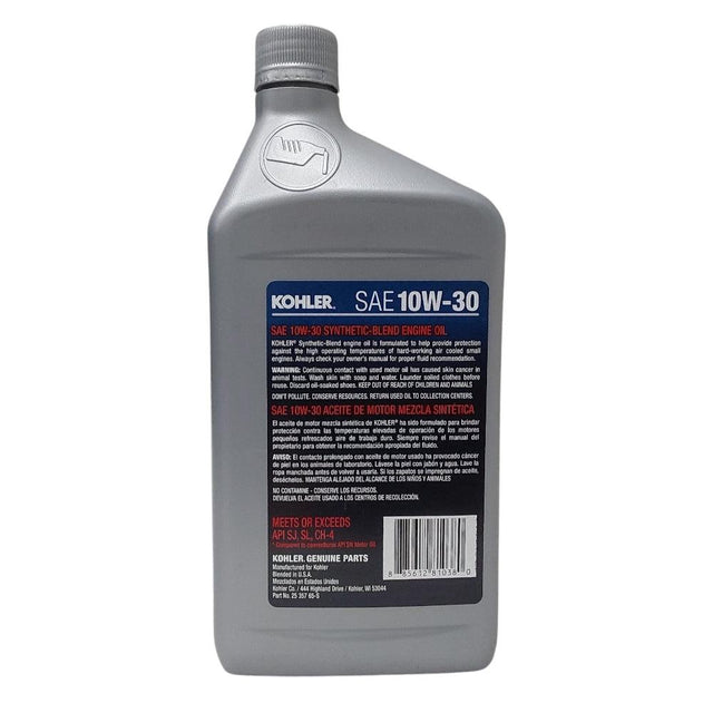 25 357 64-S - ENGINE OIL, SEMI-SYNTHETIC 4 CYCLE 10W-30 320Z. - KOHLER
