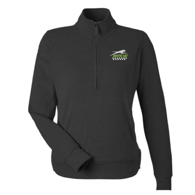 5327-08 - WOMENS 1/4-ZIP, CLASSY CAT 2027, BLACK