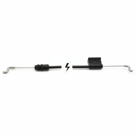 snowblower discharge chute cable on white background.  74130158 - DISCHARGE CHUTE CABLE - RAMMY PARTS