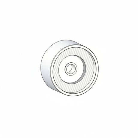 A small circular transparent object with a white rim, centered on a plain white background. 74130686 - TIGHTENING WHEEL - RAMMY PARTS