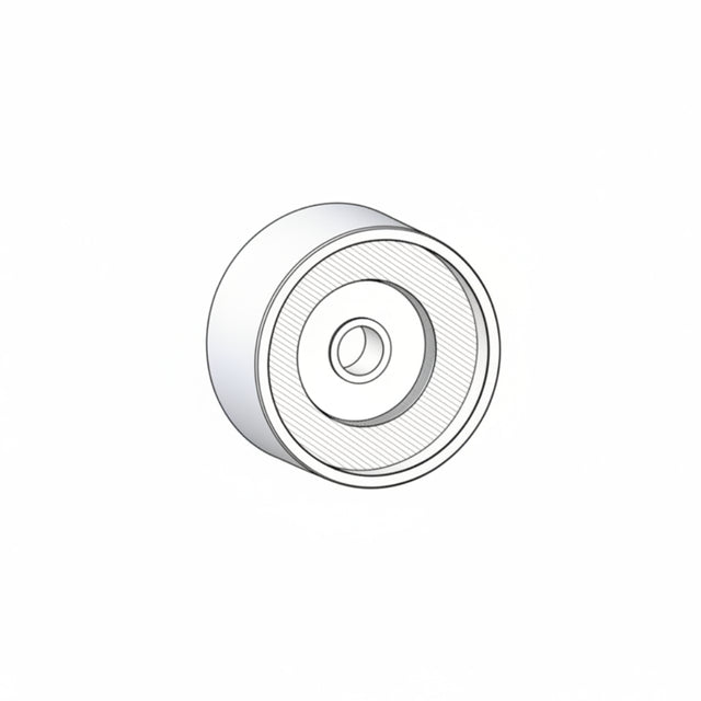 A small circular transparent object with a white rim, centered on a plain white background. 74130686 - TIGHTENING WHEEL - RAMMY PARTS