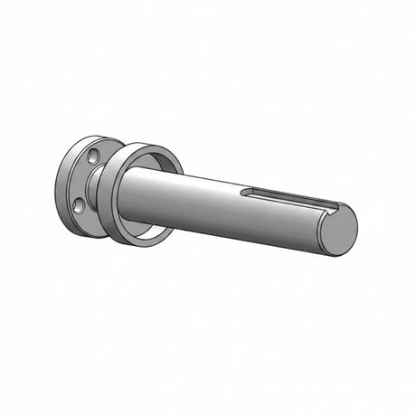 A 3D CAD rendering of a metallic cylindrical sleeve or bushing component, shown from a three-quarters perspective on a plain white background. 74131054 - SHAFT LONG - RAMMY PARTS