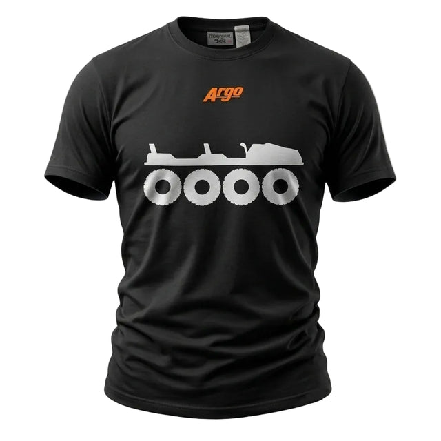ARGO MENS T-SHIRT WHEELS, BLACK - ARGO CLOTHING