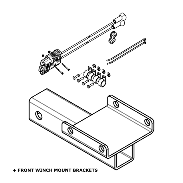 900-0430-CU - ACC, REAR WINCH RECEIVER BRACKET W/ COMEUP BRACKETS (2022+) - ARGO PARTS 