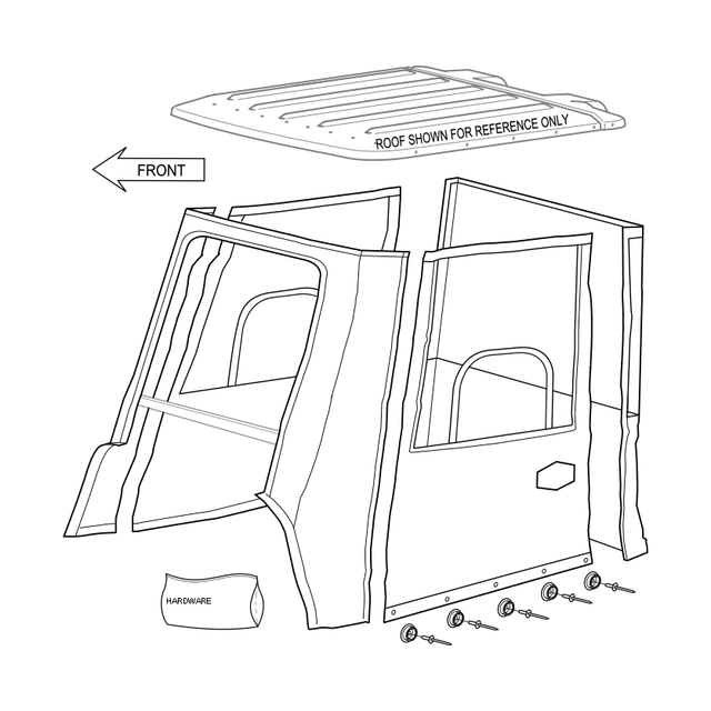 958-205 - ACC, 2 PERSON ENCLOSURE - ROPS - XT - ARGO PARTS 