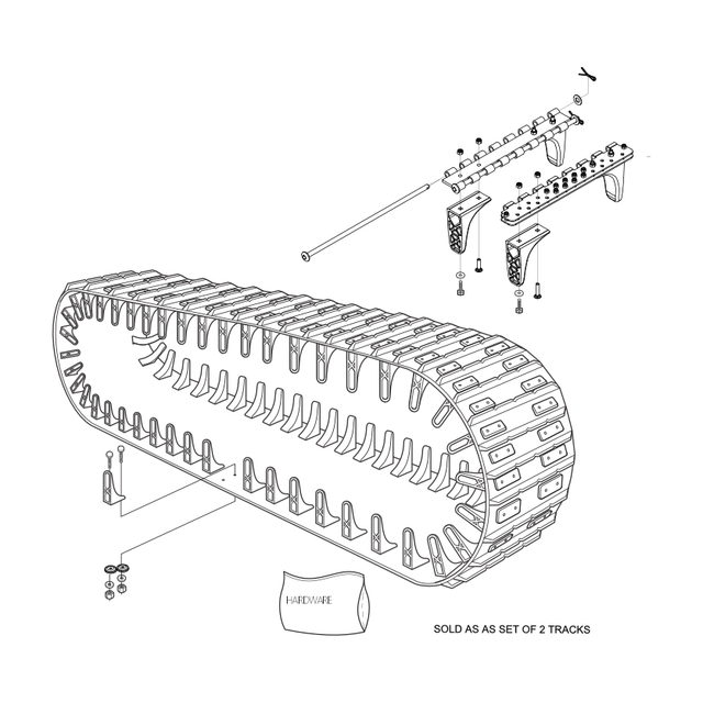 958-88HD-NT - ACC, 18" RUBBER TRACK SET - HEAVY DUTY - XT - NO TIRES - ARGO PARTS 