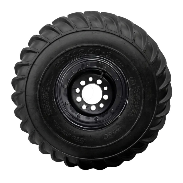 WHEEL & SERWA TIRE, 25x12-9, 9" OFFSET STEEL BEADLOCK RIM