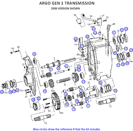 TRK-400 - ARGO TRANSMISSION REBUILD KIT, GEN 1 (1990-2007) - 2