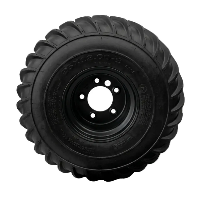 WHEEL & SERWA TIRE, 25x12-9, 9" STD STEEL RIM
