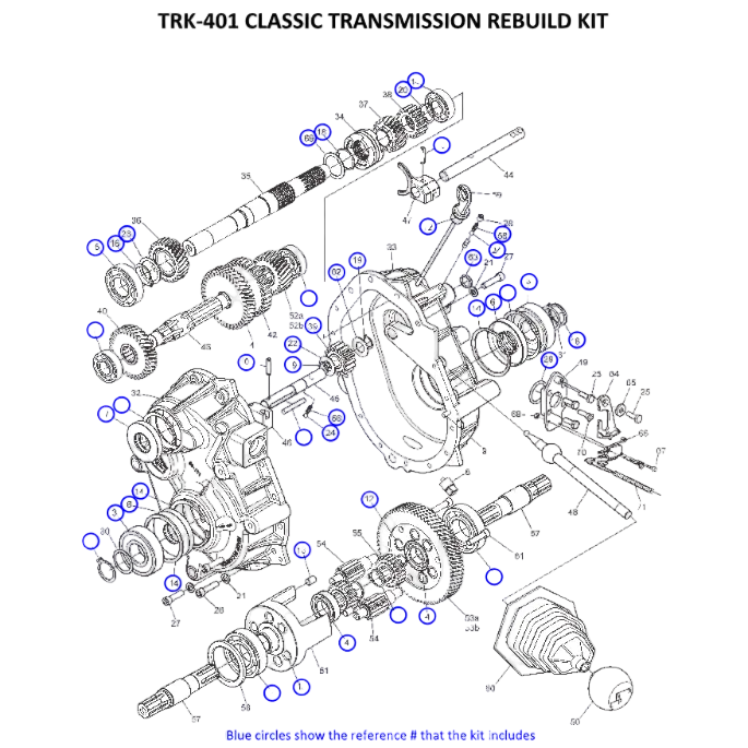 TRK-401 - TRANSMISSION REBUILD KIT, CLASSIC/GEN II (2004+) - 2
